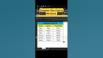 Compare Two Lists in Ms Excel #excel #tshirtdesign #shots #computer #ytshorts #computer