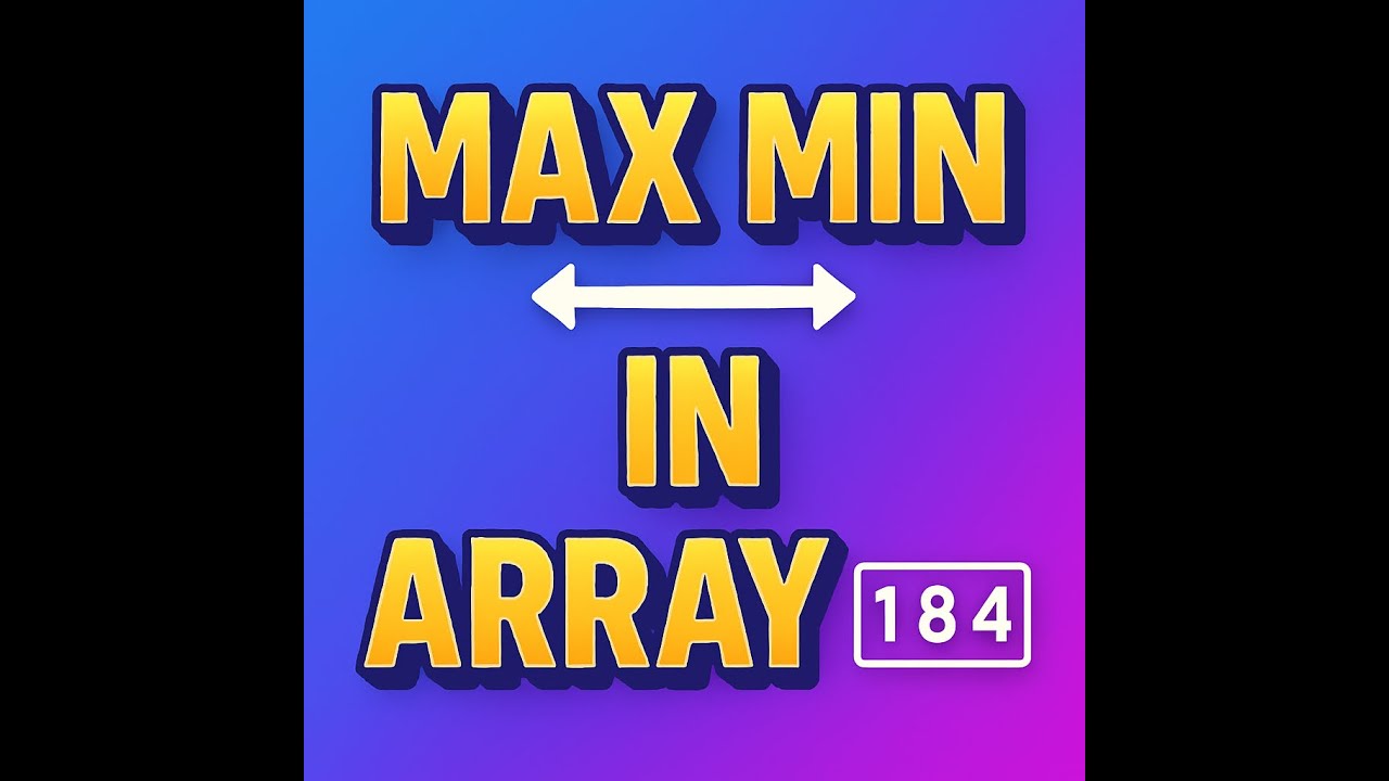 Find Max & Min Number in Array Java Tutorial for Beginners - YouTube