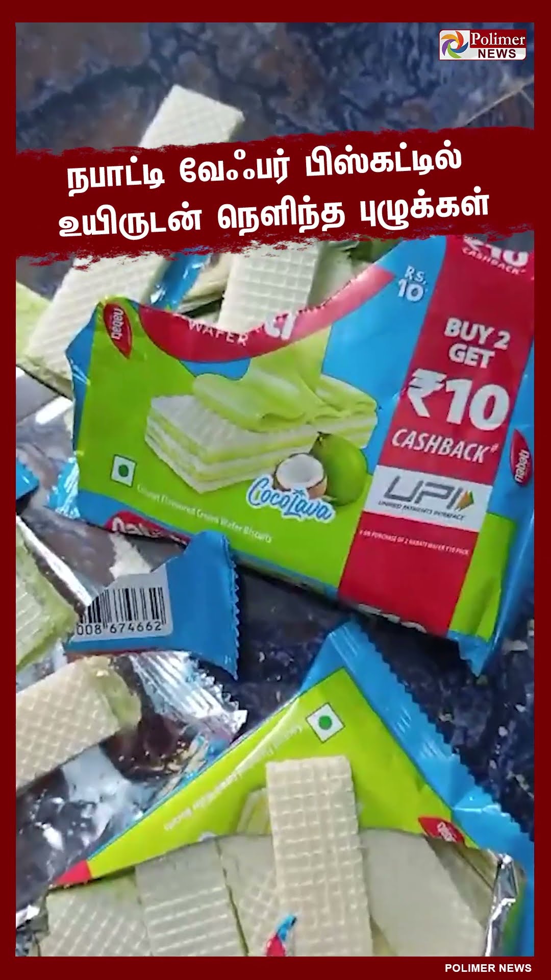 பிஸ்கெட்டில் உயிருடன் நெளிந்த புழுக்கள்... பெற்றோர்களே உஷார்...புதுக்கோட்டையில் பரபரப்பு #shorts