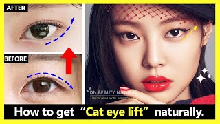 How to get Cat Eye lift natural | Lifting the corner of the eye without Surgery | Eye Lift Exercises Resimi