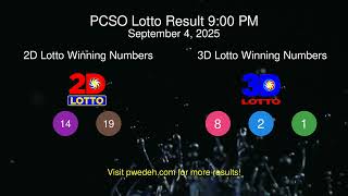 Swertres Result Today 9PM — PCSO 3D Lotto & EZ2 Results September 4, 2025