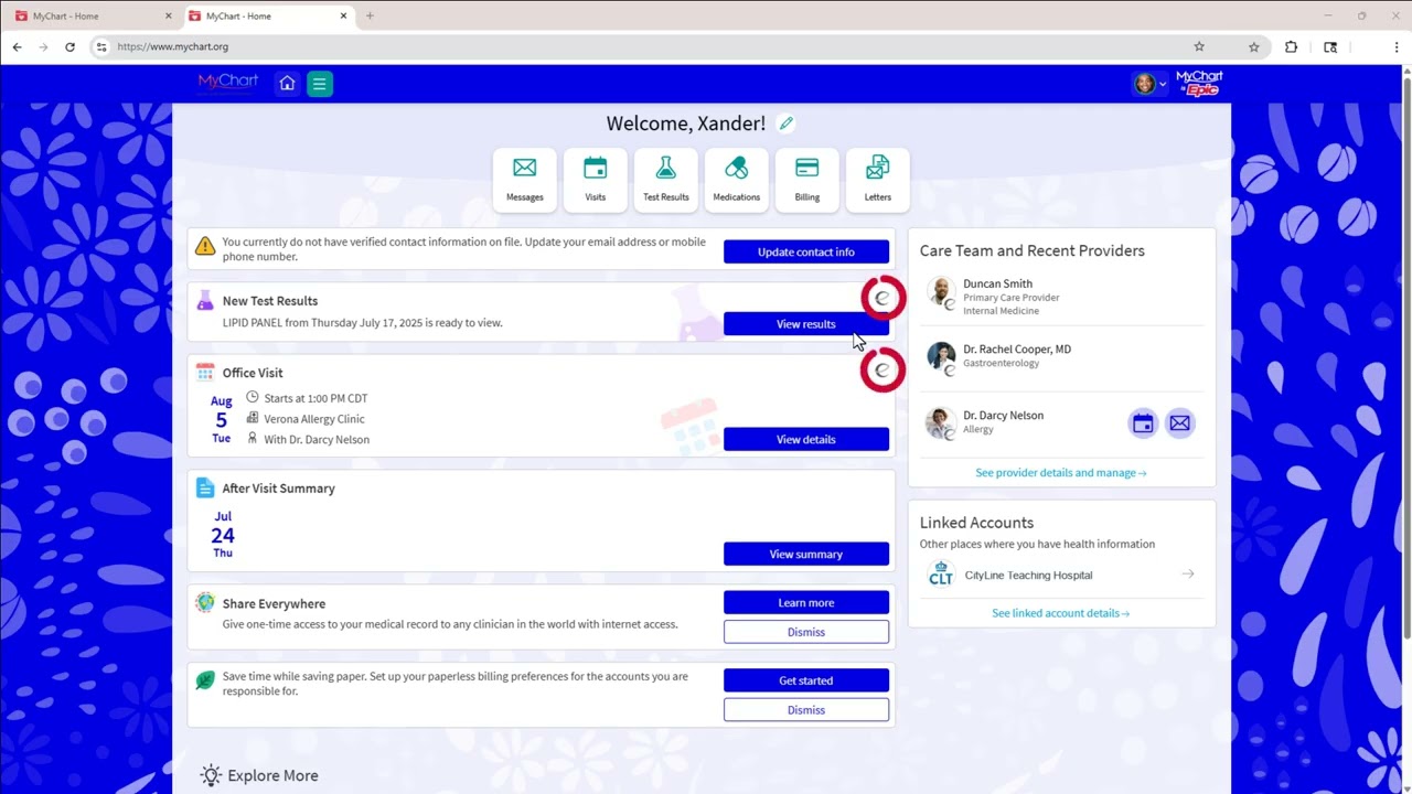 MyChart: Linking Your Accounts (For Desktop)