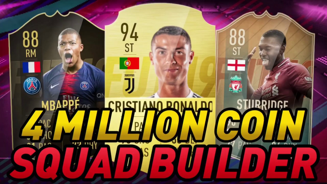 EPIC 4 MILLION COIN SQUAD BUILDER IN FIFA 19!!!