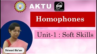 Homophones I UNIT-I Soft Skills I by Shiwani Ma'am I Gateway Classes I AKTU screenshot 2