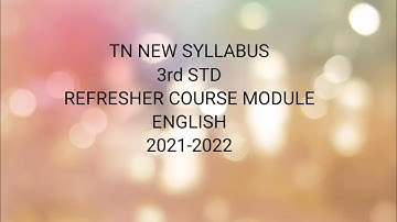 TN Samacheer 3rd std English refresher course module 2021-2022