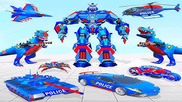 Police Dino Tank Car Jet Robot Games 2022 #2 - Android iOS Gameplay