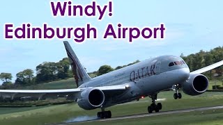 Windy & Choppy Arrivals at Edinburgh Airport *Full HD*
