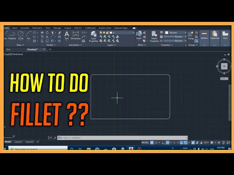 how to do fillet in AutoCAD 2d | how to use fillet operation in AutoCAD ...