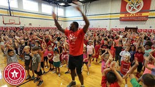 Houston Rockets star Tarik Black, team mascot Clutch visit San Jacinto Elementary