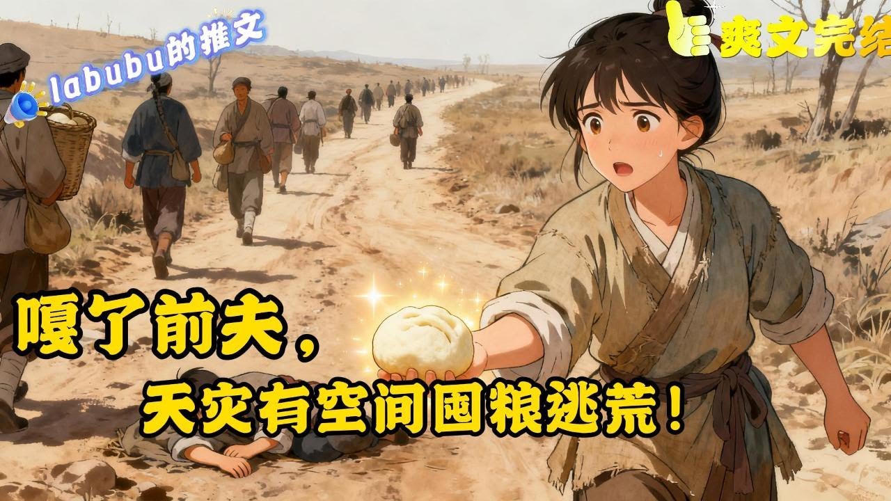 完结：末世的辛月为了找到干净的水源，跟死对头同归于尽。再睁眼天灾突然来了。民不聊生，只能踏上了逃难之路。别人啃树皮，吃泥巴，辛月不怕，空间有粮食。一向交好的邻国也突然发难…… #空间#种田#重生#逃荒