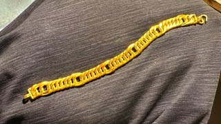 How to make hollow chain | 24k gold bracelet is made | gold bracelet making process