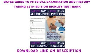 Bates Guide To Physical Examination and History Taking 13th Edition Bickley Test Bank