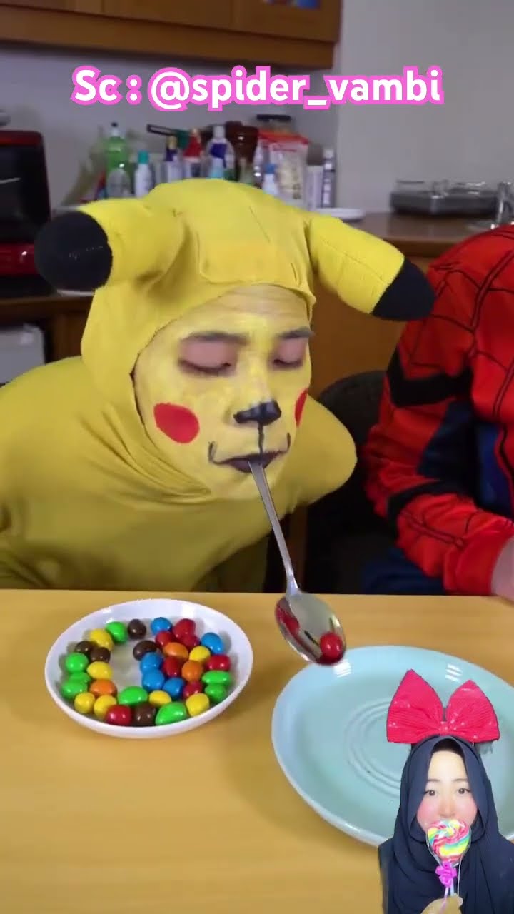 PIKA VS SPIDY LOMBA SENDOK PERMEN⁉️SPIDY curang? @spider_vambi #shorts #funny #dubbing