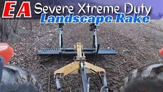Everything Attachments Severe Extreme Duty Landscape Rake with Gauge Wheels | 96”
