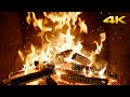 Flickering Fireplace With Slow Burning Logs And Peaceful Crackles For Gentle Holiday Atmosphere 