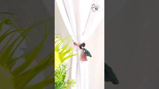 Macrame Curtain Tie Backs #diy #macrame #youtube #youtubeshorts #youtubepartner #ashortaday