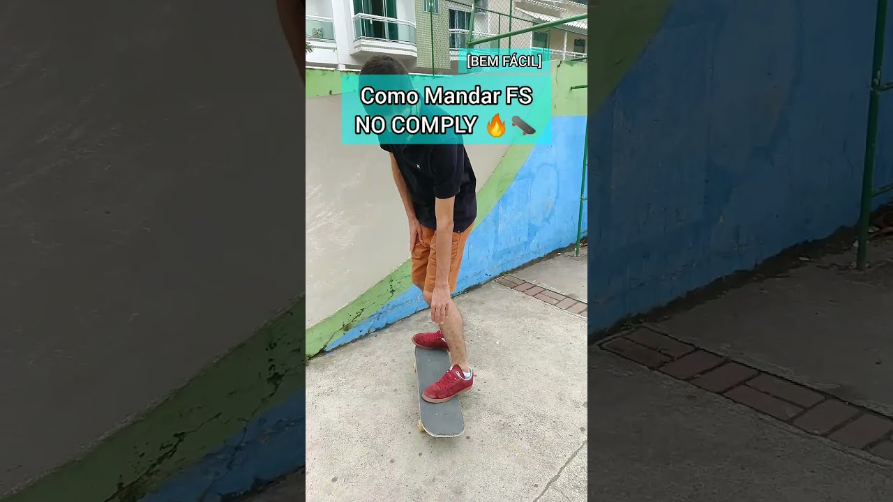 Manobra mais fácil pra iniciante aprender em 1 dia!? COMO MANDAR FS NO COMPLY 180º [SKATE]