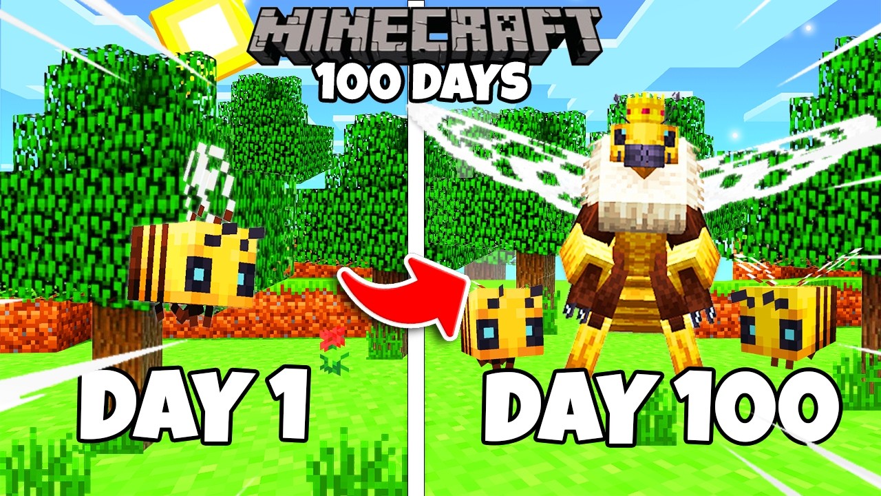 Aku habiskan 100 Hari Minecraft buat jadi RATU LEBAH