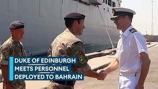 Prince Edward meets Royal Navy and RFA personnel deployed on Gulf mission