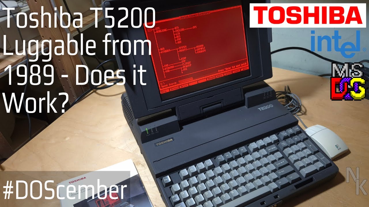 Toshiba T5200 Luggable from 1989 - Does it work? #doscember - YouTube