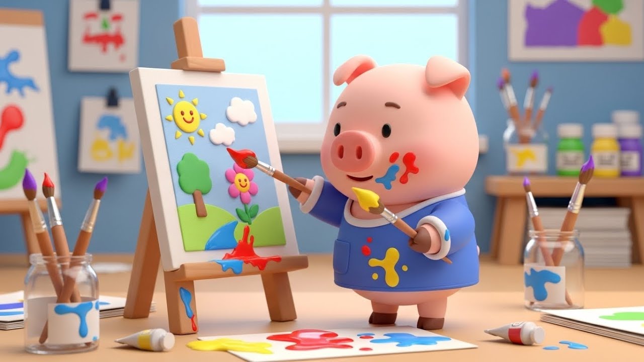 The Piglet Painted a Picture 🐷🎨 | Fun Art Song for Kids | Creative Nursery Rhyme
