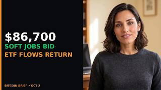 Bitcoin $86,700: Soft Jobs + ETF Bid Lift Mid-86s screenshot 2