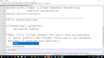 C# Ders 11 (bool değişkenler, if-else)