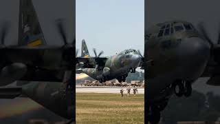C-130 Hercules Taking Off From Military Base #automobile #military #army #airforce