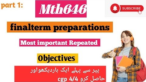 Mth646  final term preparations objictves 2025|Mth646  final term preparations Objictves #quiz#2025 