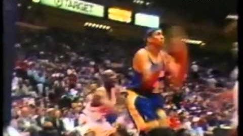 Chris Gatling dunk from Keith Jennings Golden State Warriors 1995