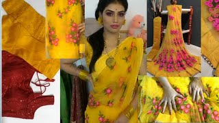 #pravikshalm. online designer saree, blouse shopping review/party wear net saree....