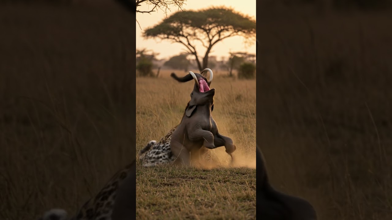 RARE EPIC STRUGGLE - Leopard Overpowers Baby Mammoth In Fierce Battle!
