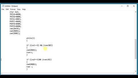 PIC Microcontroller - LCD for increment and decrement numbers