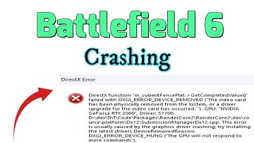 How to fix Battlefield 6 Crashing DirectX DXGI ERROR DEVICE REMOVED
