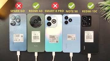 Infinix Smart 8 Pro v Tecno Spark Go 2024 v Realme Note 50 v Redmi A3 v Redmi 13C | Charging Test
