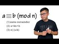What does a  b mod n mean basic modular arithmetic congruence