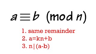 What does a ≡ b (mod n) mean? Basic Modular Arithmetic, Congruence