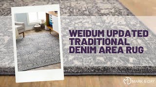 Weidum Updated Traditional Denim Area Rug