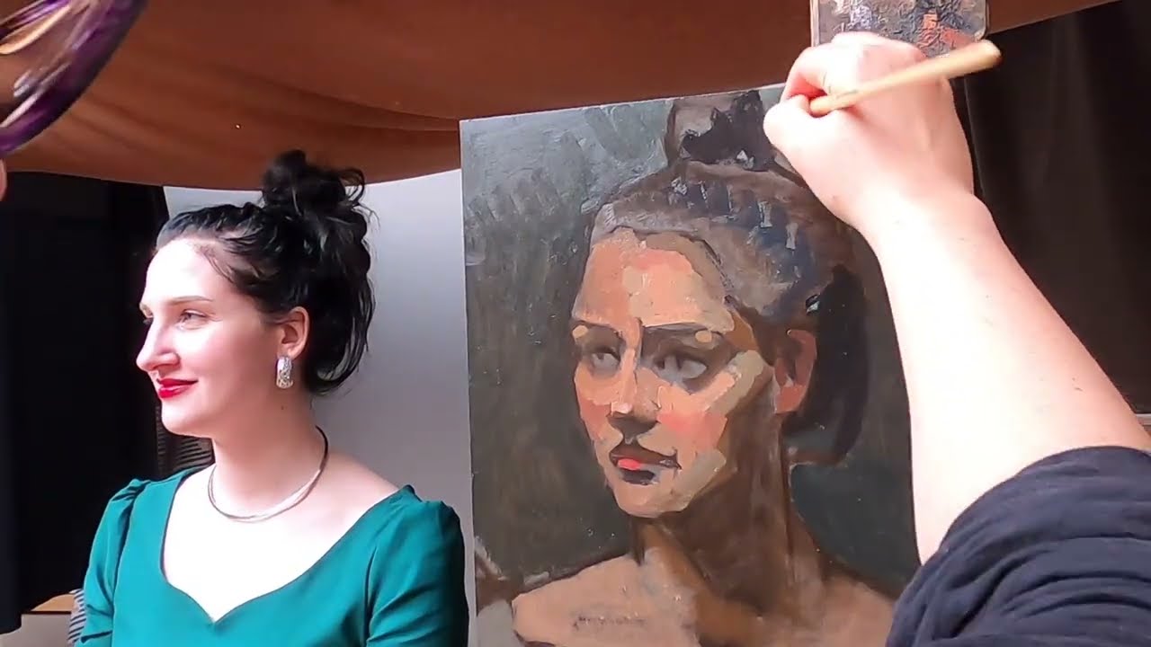 Painting Demonstration - Portrait Painting from Life -'Green Queen' - Part 2