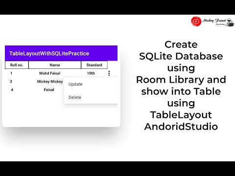 Update & Delete in SQLite Database and show into Table using TableLayout Part 3 Android Studio New