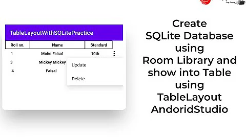 Update & Delete in SQLite Database and show into Table using TableLayout Part 3 Android Studio New