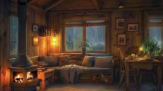 Soft Rain on Window Cozy CabinCrackling Fireplace and Rain Sounds for Defeat Insomnia and Sleep