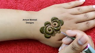 New Stylish Flower Mehndi Design || Simple Easy Back Hand Mehndi Design || Arham Mehndi Designs