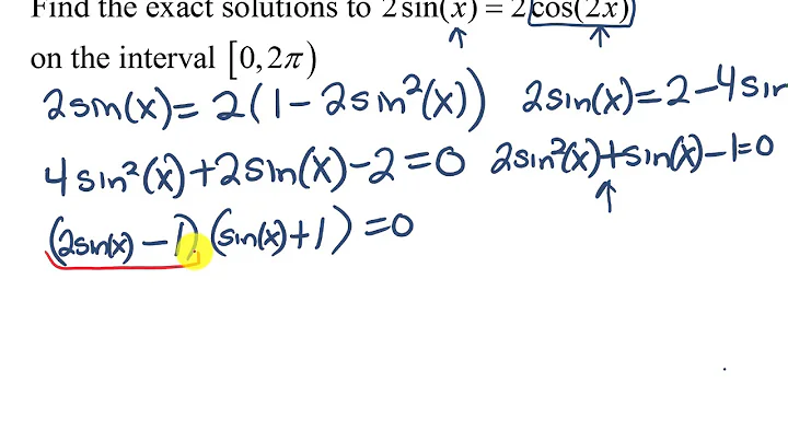 Solve trig equation using double angle identity and quadratic factoring
