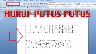 Tutorial Membuat Huruf Putus Putus Di Microsoft Word Youtube