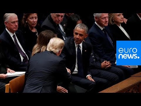 Watch: Trump snubs Clintons at George H.W. Bush funeral