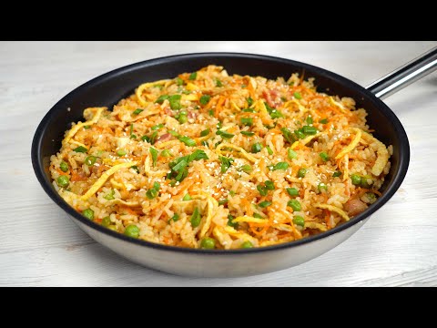 Вкусный ужин за 25 минут! ЖАРЕНЫЙ РИС С ОВОЩАМИ И БЕКОНОМ по-азиатски. Рецепт от Всегда Вкусно!