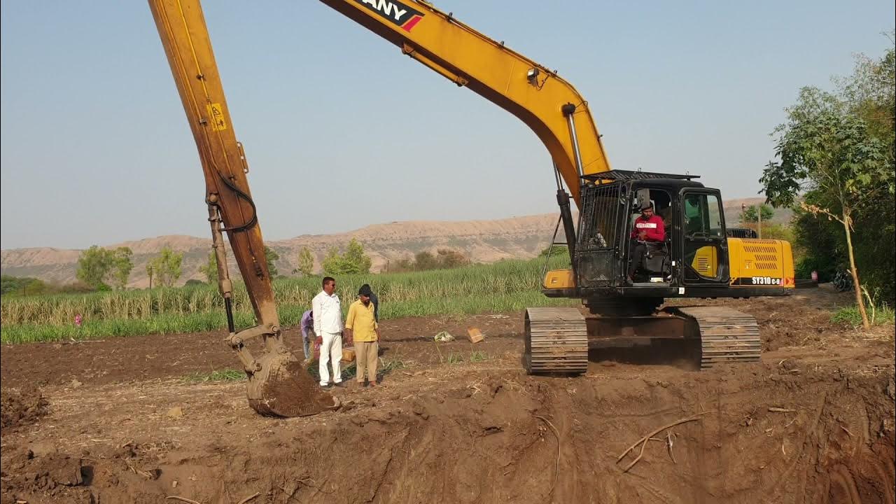 SANY Excavator long boom well ramp digging YouTube