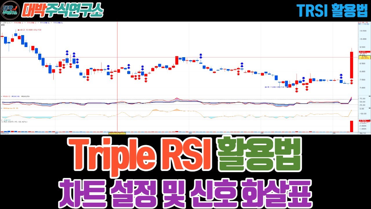 Triple RSI 활용법/차트설정 및 신호 검색 화살표