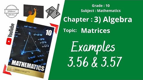 TN Class 10 Maths - Matrices - Examples 3.56 & 3.57